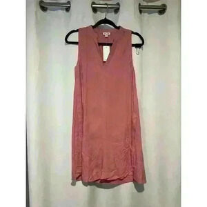 Splendid Maren Sleeveless Shift Dress Small Pink V-Neck Short Relaxed Fit